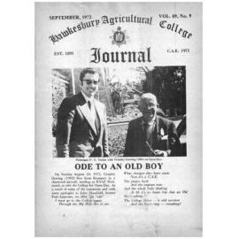 Hawkesbury Agricultural College Journal (Vol.69, No.9) September, 1972