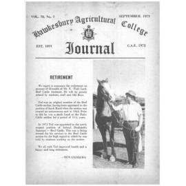 Hawkesbury Agricultural College Journal (Vol.70, No.7) September, 1973