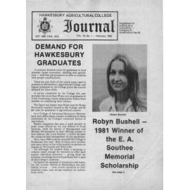 Hawkesbury Agricultural College Journal (Vol.79, No.1) February, 1982
