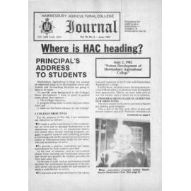 Hawkesbury Agricultural College Journal (Vol.79, No.3) June, 1982