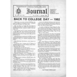 Hawkesbury Agricultural College Journal (Vol.79, No.5) October, 1982
