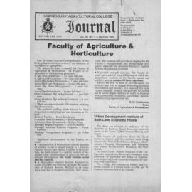 Hawkesbury Agricultural College Journal (Vol.83, No.1) February, 1986