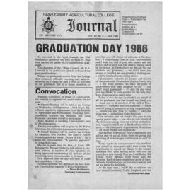 Hawkesbury Agricultural College Journal (Vol.83, No.3) June, 1986