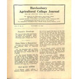 Hawkesbury Agricultural College Journal (Vol.47, No. 11) November 30 1950