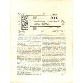Hawkesbury Agricultural College Journal (Vol.11, No.11) November 1914