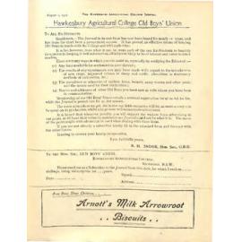 Hawkesbury Agricultural College Journal (Vol.13, No.8) August 1916