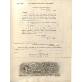 Hawkesbury Agricultural College Journal (Vol.14, No.11) November 1917