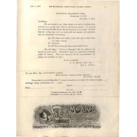 Hawkesbury Agricultural College Journal (Vol.14, No.12) December 1917