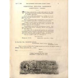 Hawkesbury Agricultural College Journal (Vol.15, No.4) April 1918