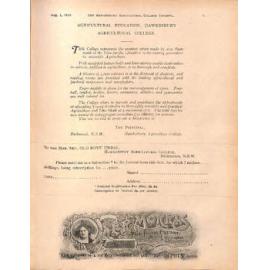 Hawkesbury Agricultural College Journal (Vol.15, No.8) August 1918