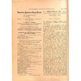 Hawkesbury Agricultural College Journal (Vol.16, No.1) January 1919