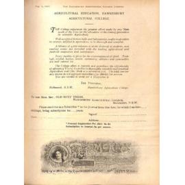 Hawkesbury Agricultural College Journal (Vol.16, No.8) August 1919