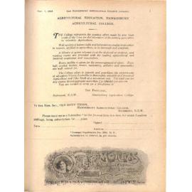 Hawkesbury Agricultural College Journal (Vol.16, No.11) November 1919