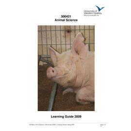 Learning Guide - Animal Science (300421) - Spring 2009