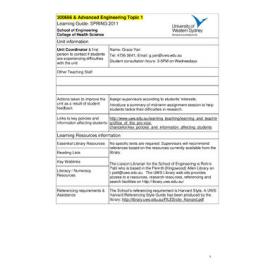 Learning Guide - Advanced Engineering Topic 1 (300666) - Spring 2011