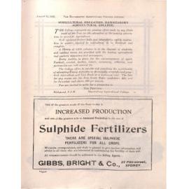 Hawkesbury Agricultural College Journal (Vol.18, No.5) August 1921