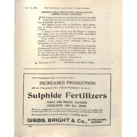 Hawkesbury Agricultural College Journal (Vol.19, No.3) April 1922