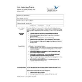 Learning Guide - Animation 4 (101039) - Spring 2011
