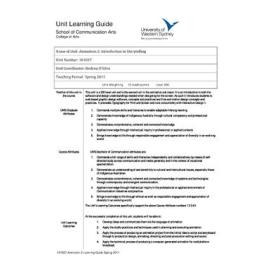 Learning Guide - Animation 2 Introduction to Storytelling (101037) - Spring 2011
