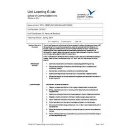 Learning Guide - 20th Century Design Histories (101022) - Spring 2011