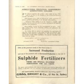 Hawkesbury Agricultural College Journal (Vol.19, No.7) October 1922