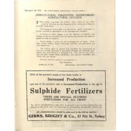 Hawkesbury Agricultural College Journal (Vol.19, No.8) November 1922