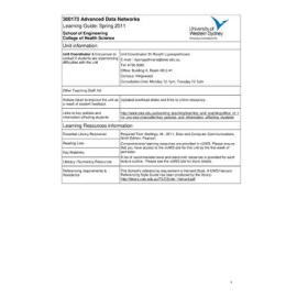 Learning Guide - Advanced Data Networks (300173) - Spring 2011