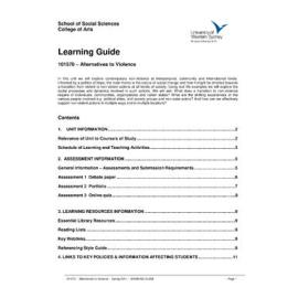 Learning Guide - Alternatives to Violence (101570) - Spring 2011