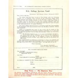 Hawkesbury Agricultural College Journal (Vol.39, No.3) March 1942