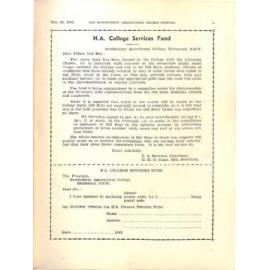 Hawkesbury Agricultural College Journal (Vol.39, No.5) May 1942