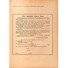 Hawkesbury Agricultural College Journal (Vol.41, No.2) February 1944
