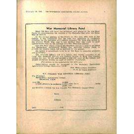 Hawkesbury Agricultural College Journal (Vol.42, No.2) February 1945