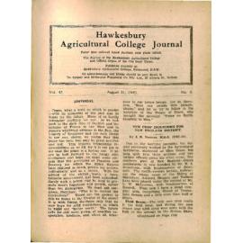 Hawkesbury Agricultural College Journal (Vol.42, No.8) August 1945