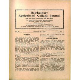 Hawkesbury Agricultural College Journal (Vol.42, No.11) November 1945