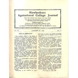 Hawkesbury Agricultural College Journal (Vol.43, No.11) November 1946