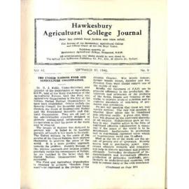 Hawkesbury Agricultural College Journal (Vol.43, No.9) September 1946