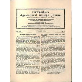 Hawkesbury Agricultural College Journal (Vol.43, No.4) April 1946