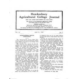 Hawkesbury Agricultural College Journal (Vol.44, No.7) July 1947