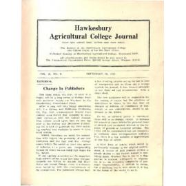 Hawkesbury Agricultural College Journal (Vol.44, No.9) September 1947