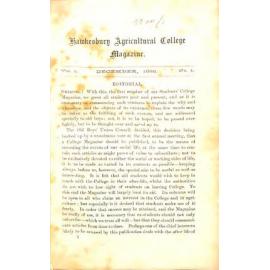 Hawkesbury Agricultural College Magazine (Vol.1, No.1) December 1898