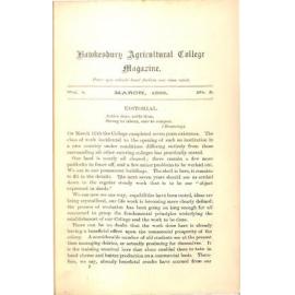 Hawkesbury Agricultural College Magazine (Vol.1, No.2) March 1899