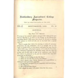 Hawkesbury Agricultural College Magazine (Vol.2, Part 11, No.16) September 1902