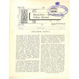 Hawkesbury Agricultural College Journal (Vol.II, No.9) August 1905