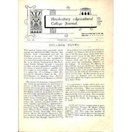 Hawkesbury Agricultural College Journal (Vol.III, No.3) February 1906