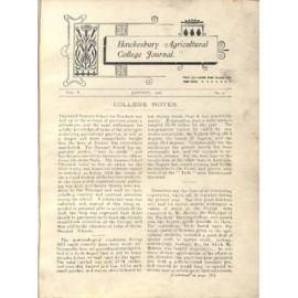 Hawkesbury Agricultural College Journal (Vol.V, No.2) January 1908