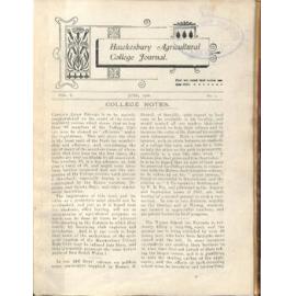 Hawkesbury Agricultural College Journal (Vol.V, No.7) June 1908