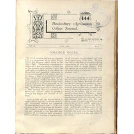 Hawkesbury Agricultural College Journal (Vol.V, No.8) July 1908