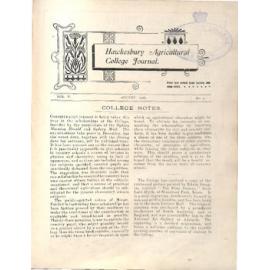 Hawkesbury Agricultural College Journal (Vol.V, No.9) August 1908