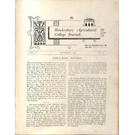 Hawkesbury Agricultural College Journal (Vol.V, No.10) September 1908