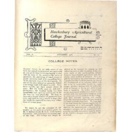 Hawkesbury Agricultural College Journal (Vol.V, No.12) November 1908